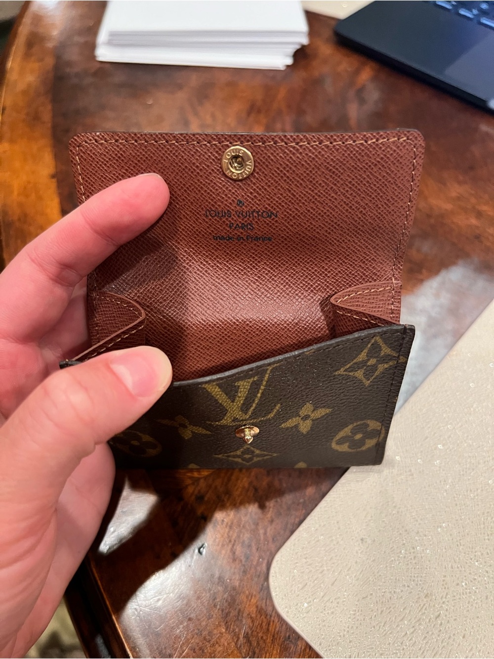 Louis Vuitton Monogram compact snap wallet, made in France. With the box - Picture 13 of 16